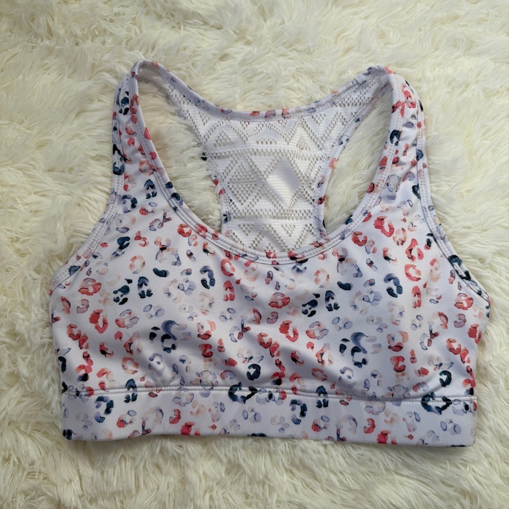 Zyia Active Womens Bomber Sports Bra Size S White Multi Colour Gym Yoga Fitness